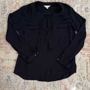 Rebecca Taylor Midnight Blue Blouse with Pockets